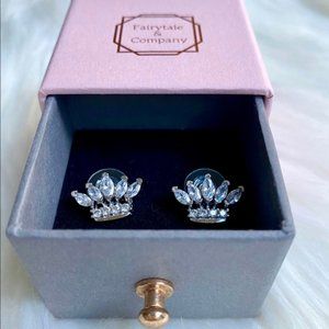Sparkling Crystal Crown Earrings